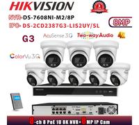 G3 Hikvision 8K 8CH NVR DS-7608NI-M2/8P Audio2.0 Colorvu 8MP Security Camera Kit