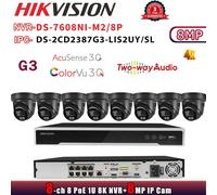 G3 Hikvision 8K 8CH NVR Set DS-7608NI-M2/8P MIC&Speaker Colorvu 8MP 4K IP Camera