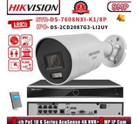 G3 Hikvision 8POE 8CH NVR Systems Acusense Bullet ColorVu3.0 8MP IP Camera 2 Mic