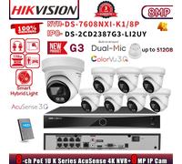 G3 HIKVISION Acusense 8CH NVR System DS-7608NXI-K1/8P ColorVu 8MP POE Camera MIC