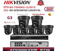 G3 Hikvision AI 8CH NVR DS-7608NXI-I2/8P/S Colorvu3.0 8MP 4K POE Camera Systems