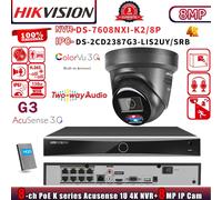 G3 HIKVISION DS-7608NXI-K2/8P 8CH NVR Set Acusense WDR ColorVu 8MP 4K POE Camera