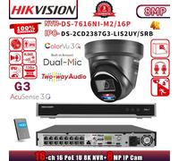 G3 HIKVISION DS-7616NI-M2/16P 16POE 8K 16CH NVR Set ColorVu 8MP IP Camera Audio