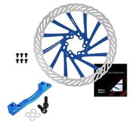 G3 Rotor 160MM 180MM 203MM Bicycle Rotor Bike Disc Brake Rotor Bicycle Hydraulic Brake Disc PM IS Adapter(BLUE-203 PM-F-R)