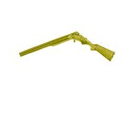 G33 Broken Shotgun Rifle decorative miniature GOLD CHROME FINISH English Pewter pin badge with butterfly clasp clip