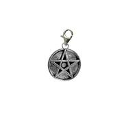 g34 Pentacle Pentagram on a Sterling Silver 925 hoop & Trigger LOBSTER Clasp charm perfect to add onto jewellery zips bags necklaces bracelets etc