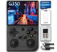 G350 Retro Game Console,Linux System RK3326 G350 Handheld Game Console Built-in 64G TF Card 4371 Games,3.5-inch IPS Screen, WiFi, Bluetooth 4.2, HDMI Output, 3200mAh Battery