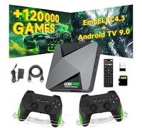 G36 Pro Retro Game Console Game Box,120000+ Games & 50+ Emulators,EmuELEC 4.3 + Android 9.0 Dual System,4K HD Wireless Retro Game Stick,Plug & Play Video Games for TV,Dual Wireless Controllers (256G)