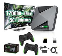 G36 Pro Retro Gaming Console,120000+ Games,50+ Emulators,Game box EmuELEC 4.3+Android 9.0 Dual System,with 2 Wireless 2.4GHz Controllers,4K HD Plug and Play Video Game Console,TV/PC/Projector (256G)