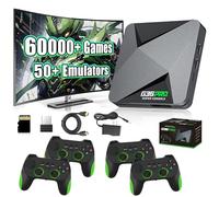 G36 Pro Retro Gaming Console,60000+ Games,50+ Emulators,Game box EmuELEC 4.3+Android 9.0 Dual System,with 4 Wireless 2.4GHz Controllers,4K HD Plug and Play Video Game Console,TV/PC/Projector (128G)