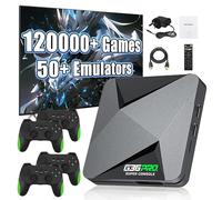 G36 PRO Retro Gaming Console, Emulator Video Games Console with Built in 120000+ Retro Game 50+ Emulator, EmuELEC & Android System, with 4 x 2.4G Wireless Controller, Plug and Play TV Video Game(256G)