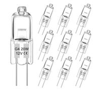 G4 Halogen Light Bulbs 20W, 10 Pcs 220V Dimmable Capsule Oven Bulbs Warm White 2 Pin Lamp Bulb Halogen Clear Bulb Lamps Led Bulbs for Wax Burner Lava Lamp Cooking Lighting RV Light, 300℃ Heat Tolerant