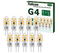 G4 LED Bulb, Warm White, 1.2 W, 12 V, LED Light Bulb, 3000 K, Pin Base Lamp, Replacement for 10 W Halogen Lamps, AC/DC 360° Beam Angle, No Flickering, Non-Dimmable, Energy Saving Lamp, Pack of 10
