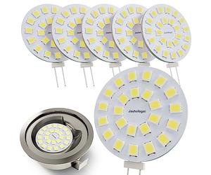 G4 LED Bulbs Cool White 6000K 2W equivalent to JC G4 12V 20W Halogen Capsule Light Bulb 2 Pin Base - Mini 12 Volt 20 Watt LED Bulb G 4 for Cooker Hood Extractor Oven - Lamp Bulb 20w/12v Bipin - 6 Pack