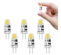 G4 LED Bulbs Cool White 6000K AC/DC 12V 1.2W Replace 15W Halogen Bulbs, Energy Saving G4 LED Bulb with Pin Base, for Kitchen Extractor Hood, Dining Room (Pack of 6)
