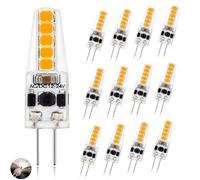 G4 LED Bulbs Dimmable 2W Equivalent to 20W Halogen Bulb 12V/24V AC/DC G4 Bi-Pin Base Led Lamps CRI 80+ Non Flicker 200LM 360° Beam Angle [Energy Class A](Natural White 4000K,12pack)