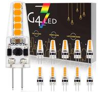 G4 LED Bulbs Dimmable, 3000K Warm White 200LM, 2W G4 LED Lamps Equivalent 20W G4 Halogen Lamps, AC/DC 12V-24V, Non Flicker, Bi-Pin Base JC Type Energy Saving LED Light Bulbs, 360° Beam Angle, 10 Pack