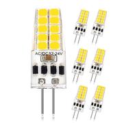 G4 LED Bulbs Dimmable 3W Equivalent to 30W Halogen Bulb 12V/24V AC/DC G4 Bi-Pin Base CRI 80+ Non Flicker 360° Beam Angle 300LM(Cool White 6000K,6pack)