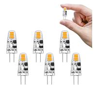 G4 LED Bulbs Warm White 3000 K AC/DC 12 V 1.2 W to Replace Halogen Bulbs 15 W, Energy-Saving G4 LED Bulb with Pin Base, for Bedroom, Kitchen, Cooker Hood (Pack of 6)