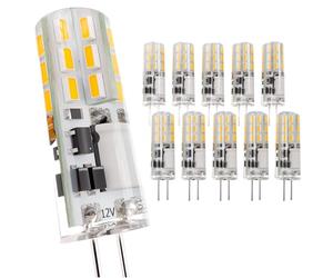G4 LED Bulbs Warm White 3000K 1W equivalent to JC G4 12V 10W Halogen Capsule Light Bulb 2 Pin Base - Mini ac/dc 12 Volt G 4 LED Bulb 10 Watt Replacement - Small Spotlight Lamp Bulb Bipin - 10 Pack