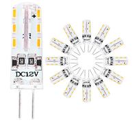 G4 LED Light Bulb, 1.5 W Replacement for 15 W Halogen Bulbs, DC 12 V, Warm White, 3000 K, 360 Degree Lighting Angle, Not Dimmable, Pack of 12
