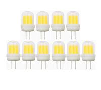 G4 LED Light Bulb 3W 12V DC Dimmable COB Chip Super Brillant 260LM Energy Saving Spotlight Ceramic+Glass Cover 10pcs (Color : Cool White) (Warm White)