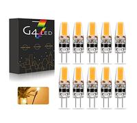 G4 LED Light Bulbs, AC/DC 12-24V 3W Dimmable G4 LED Lamp Warm White 3000K 270LM, Replacement for 20W 30W Halogen Bulbs, No Flickering, 10pcs