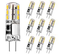 G4 LED Warm White Bulbs, 12 V 1.5 W No Flickering G4 LED Pin Base Bulb, Replacement for 20 W Halogen Bulbs, Energy Saving Bulb, 3000 K, 180 LM AC/DC LED Bulbs, Not Dimmable, Pack of 10