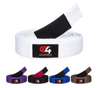 G4 VISION Jiu Jitsu BJJ Belts Brazilian Adult A1 A2 A3 A4 Black Brown Purple Blue White (White, A4)