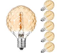 G40 LED Edison Mini Globe Bulb 1W E12 110/220V Base Replacement Lamp 2200K Ice Diamond Amber Glass Golfball Vintage Light Bulb