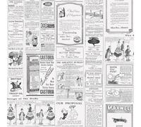 G45449 - Just Kitchens Newspaper Black White Galerie Wallpaper