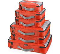 G4Free 3pcs/4pcs/6pcs/7pcs/9pcs Packing Cubes Suitcase Organiser Packing Bags Luggage Organiser Value Set for Travel Home Storage (4 Medium, Orange)