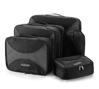 G4Free 3pcs/4pcs/6pcs/7pcs/9pcs Packing Cubes Suitcase Organiser Packing Bags Luggage Organiser Value Set for Travel Home Storage (4 Medium, Black)