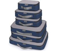 G4Free 4pcs/6pcs/7pcs Packing Cubes Suitcase Organiser Packing Bags Luggage Organiser Value Set for Travel Home Storage ((1S+2M+2L+1XL)-6PC-mesh, Dark Blue)