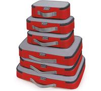 G4Free 4pcs/6pcs/7pcs Packing Cubes Suitcase Organiser Packing Bags Luggage Organiser Value Set for Travel Home Storage ((1S+2M+2L+1XL)-6PC-mesh, Red)