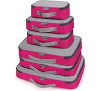 G4Free 4pcs/6pcs/7pcs Packing Cubes Suitcase Organiser Packing Bags Luggage Organiser Value Set for Travel Home Storage ((1S+2M+2L+1XL)-6PC-mesh, Pink)