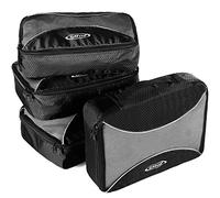 G4Free 4pcs/6pcs/7pcs Packing Cubes Suitcase Organiser Packing Bags Luggage Organiser Value Set for Travel Home Storage (4 Medium, Black)