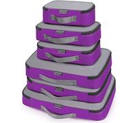 G4Free 4pcs/6pcs/7pcs Packing Cubes Suitcase Organiser Packing Bags Luggage Organiser Value Set for Travel Home Storage ((1S+2M+2L+1XL)-6PC-mesh, Purple)