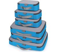 G4Free 4pcs/6pcs/7pcs Packing Cubes Suitcase Organiser Packing Bags Luggage Organiser Value Set for Travel Home Storage ((1S+2M+2L+1XL)-6PC-mesh, Blue)