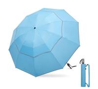 G4Free 54 Inch Large Folding Golf Inverted Umbrella with Reflective Stripe, 10 Ribs, Windproof, Double Canopy, Auto Open