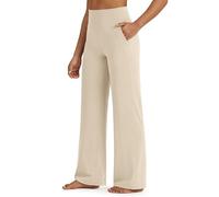 G4Free BareFeel Yoga Pants for Women High Waist Wide Leg Trousers with Pockets Stretch Joggers Casual Dress Lounge Pants (Khaki,S)