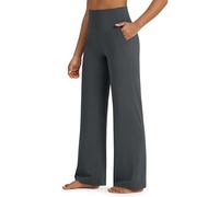 G4Free BareFeel Yoga Pants for Women High Waist Wide Leg Trousers with Pockets Stretch Joggers Casual Dress Lounge Pants (Dark Grey,XXL)