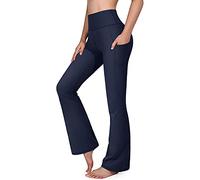 G4Free Bootcut Yoga Pants for Women High Waist Workout Pants with Pockets Bootleg Casual Work Pants Print Dress Pants Navy