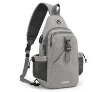 G4Free Canvas Sling Bag Crossbody Backpack with USB Charging Port & RFID Blocking, Hiking Daypack Chest Bag for Women Men