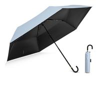 G4Free Mini Travel Umbrella UPF 50+ Ultralight Slim UV Protection Parasol, Compact Umbrella for Sun & Rain, Portable with J Hook Curved Handle Japanese Style