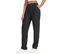 G4Free ShiftReady Yoga Pants for Women Straight Leg Dress Stretch Ladies Work Trousers with Pockets High Waist Business Casual Pull On Smart Trousers(Black,XL,Petite)