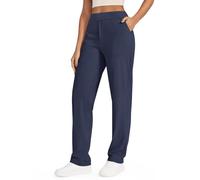 G4Free ShiftReady Yoga Pants for Women Straight Leg Dress Stretch Ladies Work Trousers with Pockets High Waist Business Casual Pull On Smart Trousers(Dark Blue,M,Regular)
