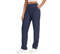 G4Free ShiftReady Yoga Pants for Women Straight Leg Dress Stretch Ladies Work Trousers with Pockets High Waist Business Casual Pull On Smart Trousers(Dark Blue,XL,Petite)
