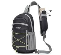 G4Free Sling Bag Backpack RFID Blocking Crossbody with Front Pocket Hiking Daypack Outdoor Chest Bag for Women Men(Black)