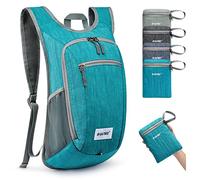 G4Free Small Foldable Backpack 10/15L Lightweight Foldable Outdoor Travel Backpack Shoulder Bag, Peacock Blue, 20Liters